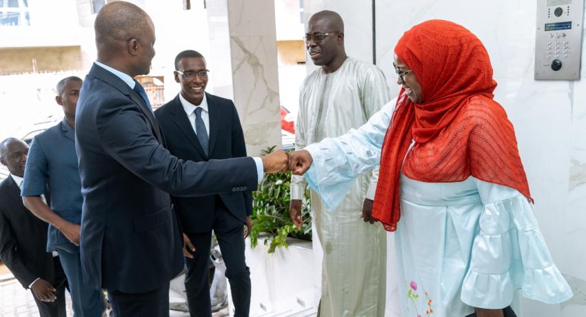 Visite du Ministre Abdourahmane Sarr au Personnel de l'UNAPPP Point E